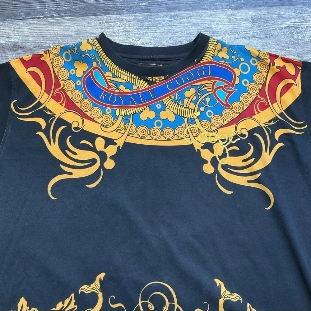 COOGI/Royal COOGI Black and Multicolor Dashiki Style Tee XXXL T27 - Picture 3 of 13